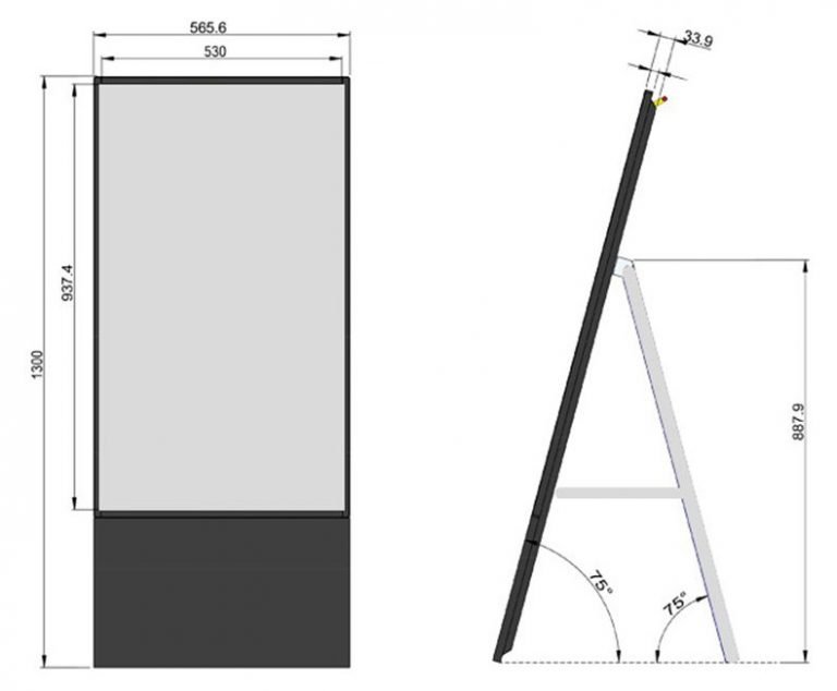 43 inch indoor floor standing Foldable LCD LED HD digital signage ...